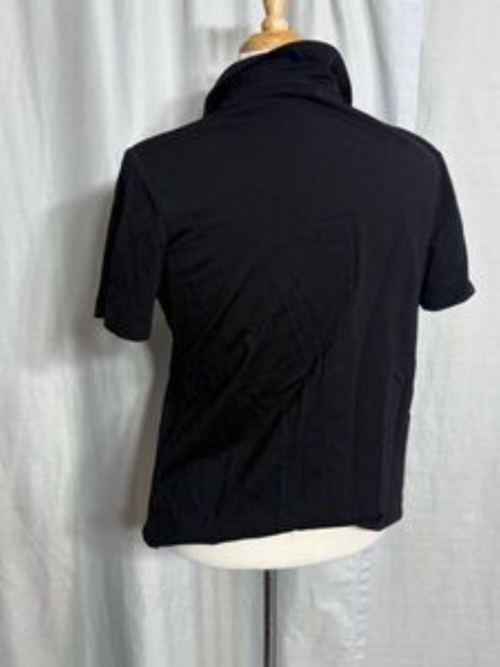 Classic Black Short Sleeve Knit Polo Shirt Large Golf Business Casual - Picture 5 of 7